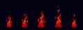 Fire animation sprites. Animation for game. Vector Royalty Free Stock Photo